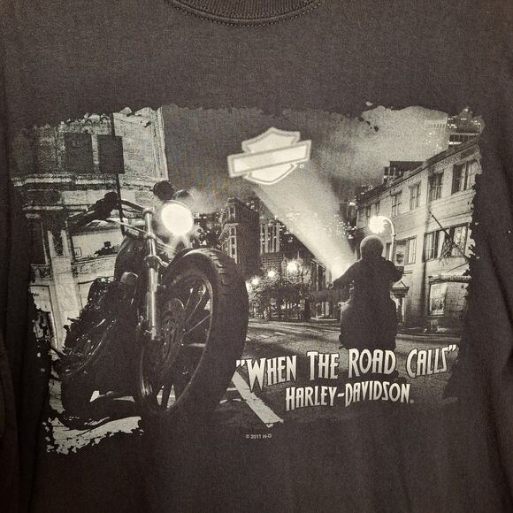 Harley Davidson y2k vintage double sided graphic print tee pin-up XL Outer banks - Picture 5 of 5